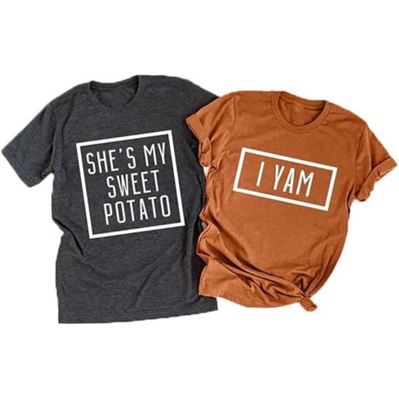 "She's My Sweet Potato, I Yam" Matching Thanksgiving Couples Shirt - Picture 7 of 7